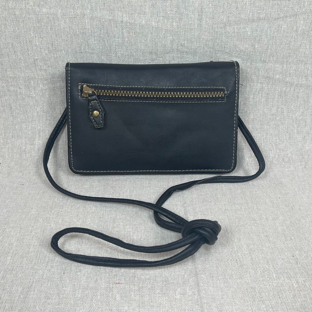 Michael Stevens | Vintage 1990s Black Crossbody Organizer Wallet-on-a-String